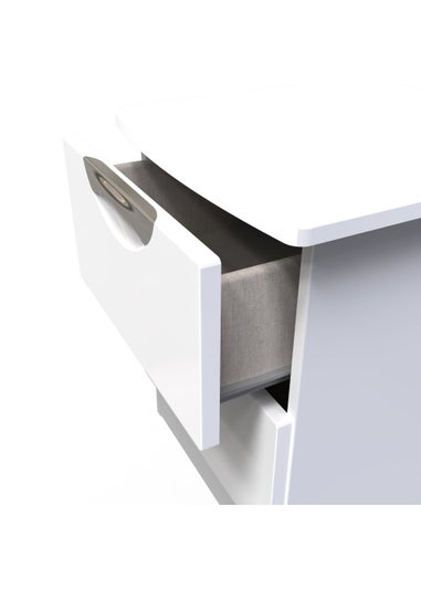 Swift Bordeaux 2 Drawer Bedside Table (50.5cm x 41.5cm x 39.5cm)