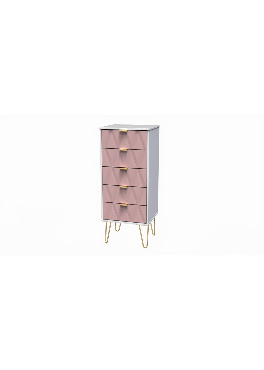 Swift Prism 5 Drawer Bedside Cabinet (107.5cm x 41.5cm x 39.5cm)