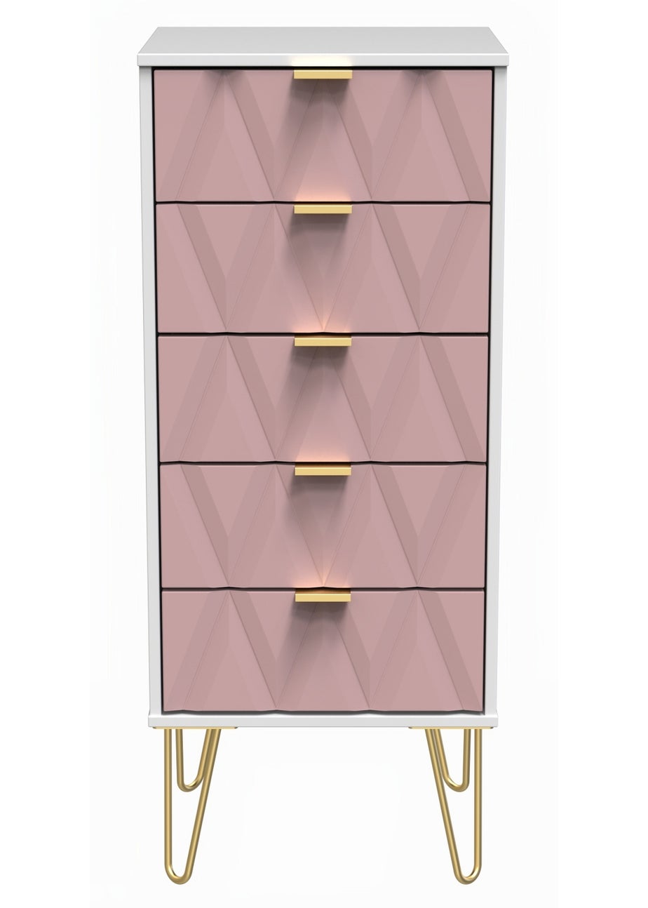 Swift Prism 5 Drawer Bedside Cabinet (107.5cm x 41.5cm x 39.5cm)