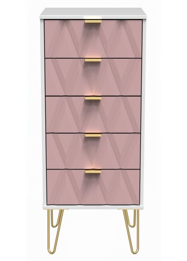 Swift Prism 5 Drawer Bedside Cabinet (107.5cm x 41.5cm x 39.5cm)