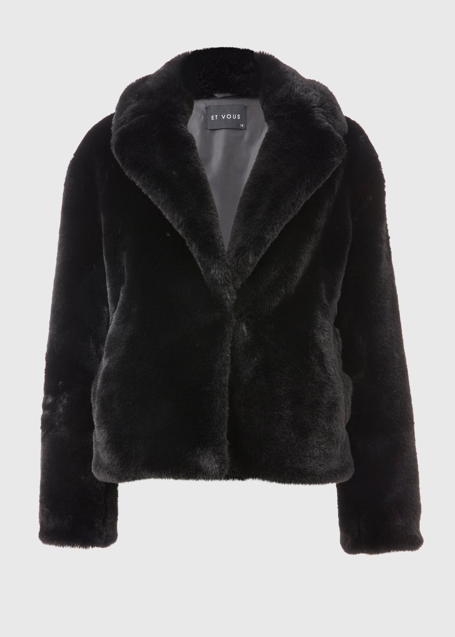 Et Vous Black Faux Fur Jacket