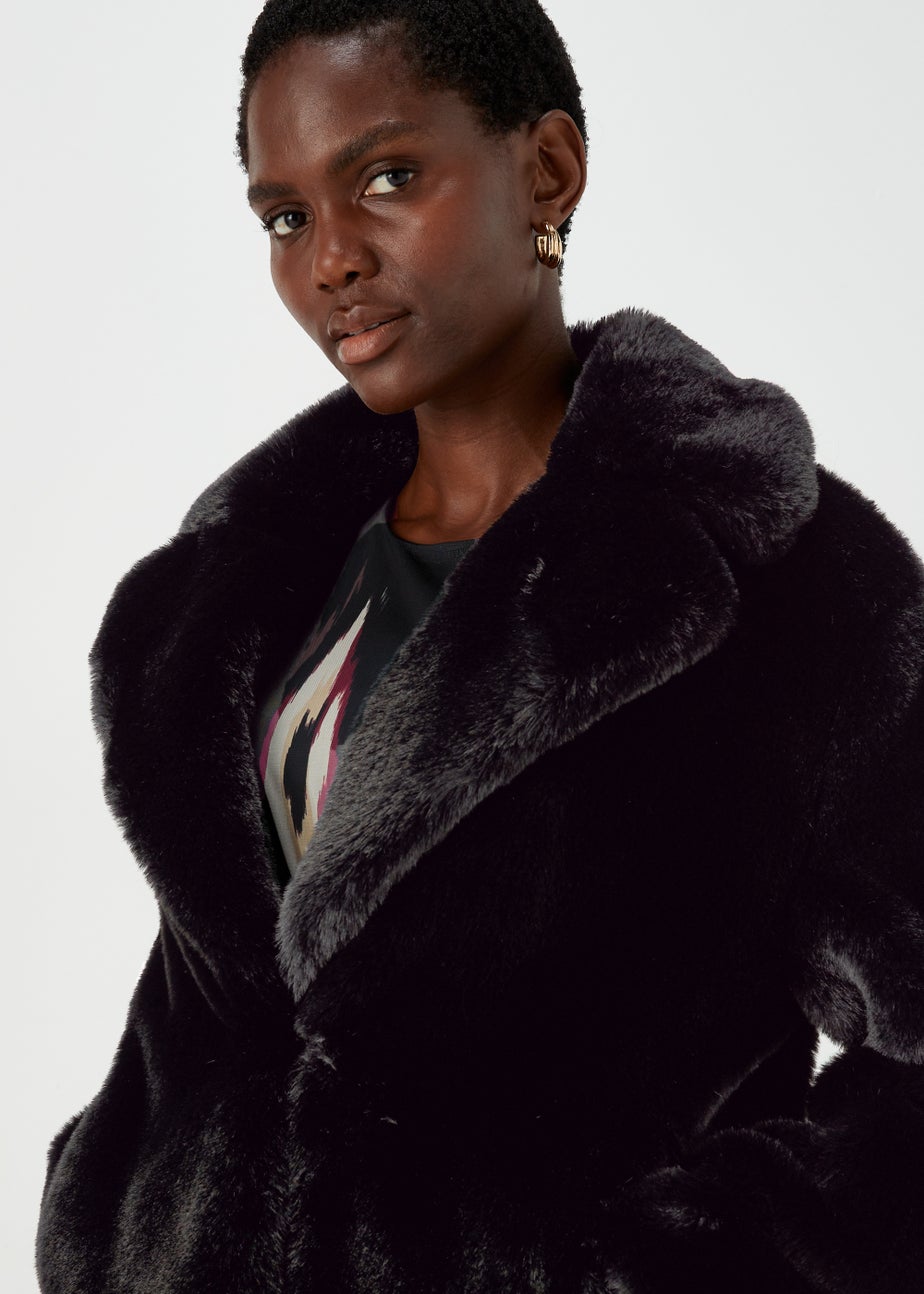 Et Vous Black Faux Fur Jacket