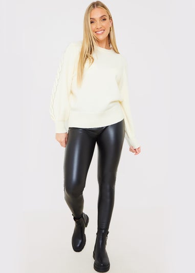 In The Style Stacey Soloman White Diamante Trim Jumper