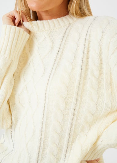 In The Style Stacey Solomon White Diamante Detail Jumper