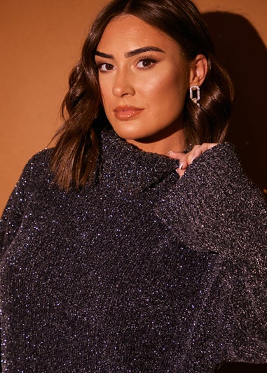 In the Style Stacey Solomon Black Chenille Roll Neck Co-Ord Jumper