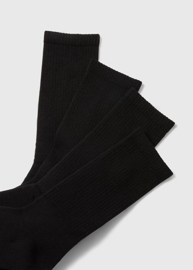 4 Pack Black Sports Socks