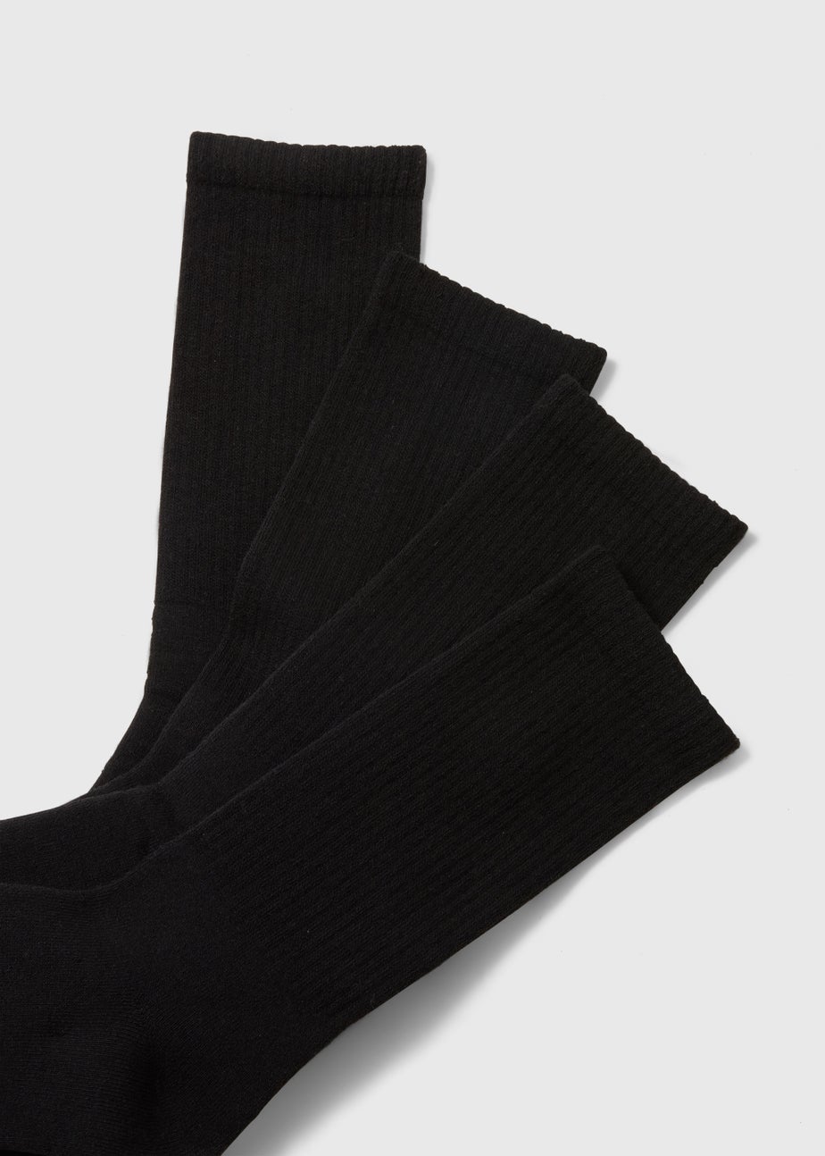 4 Pack Black Sports Socks