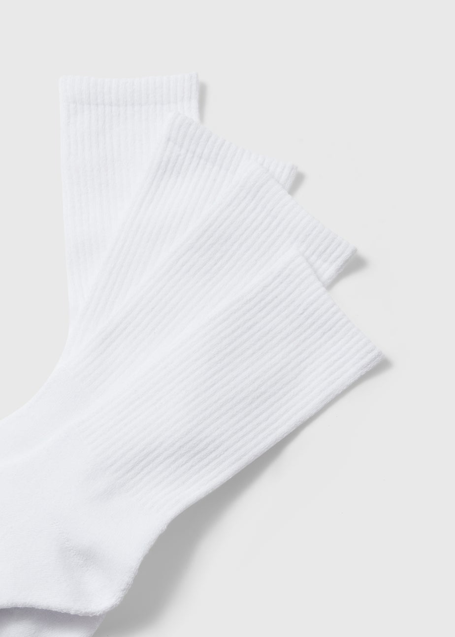 4 Pack White Sports Socks