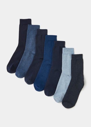 7 Pack Blue Socks