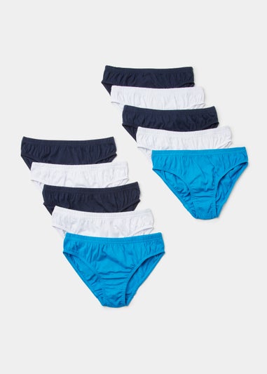 Boys 10 Pack Multicoloured Briefs (2-13yrs)
