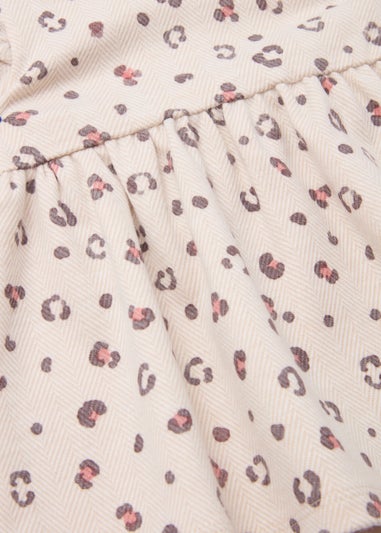 Baby Beige Animal Print Ponte Dress (Newborn-23mths)