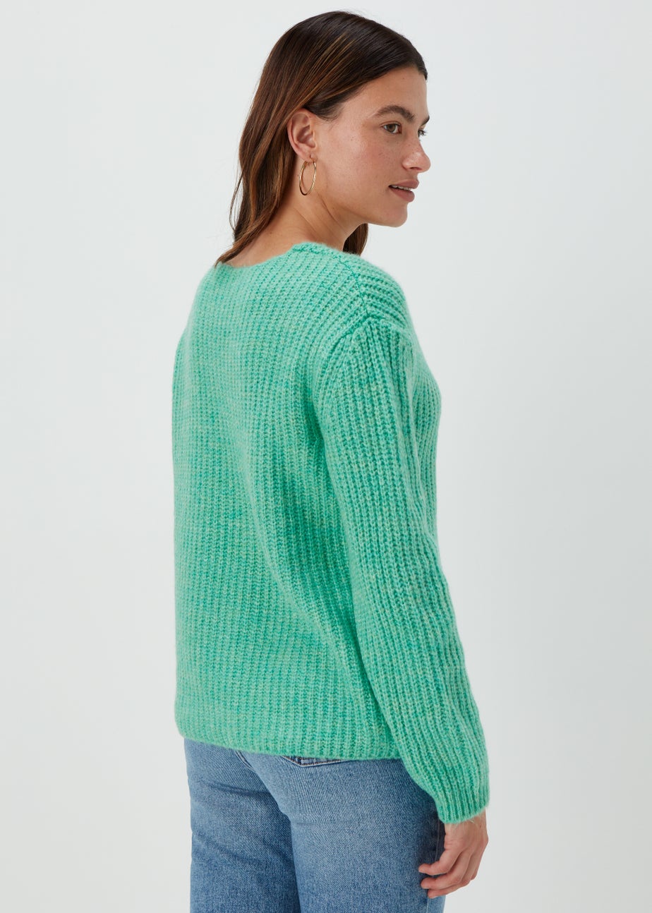 Green V-Neck Jumper