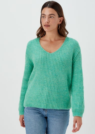Green V-Neck Jumper