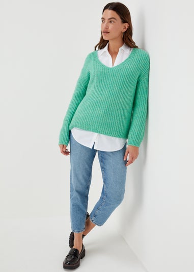 Green V-Neck Jumper