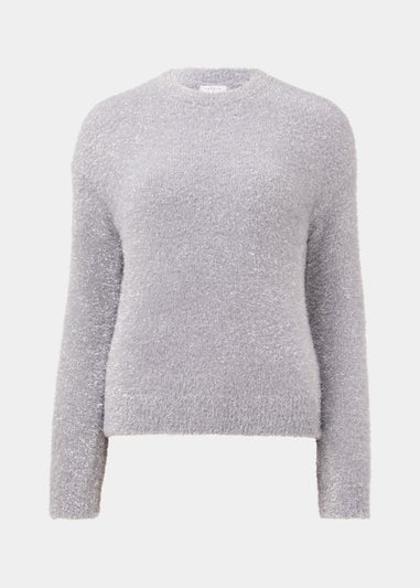 Grey & Silver Tinsel Yarn Jumper