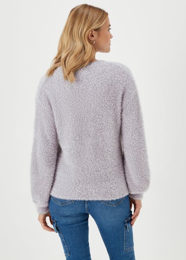 Grey & Silver Tinsel Yarn Jumper