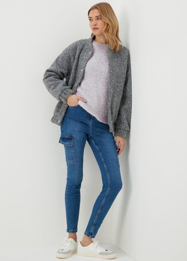 Grey & Silver Tinsel Yarn Jumper