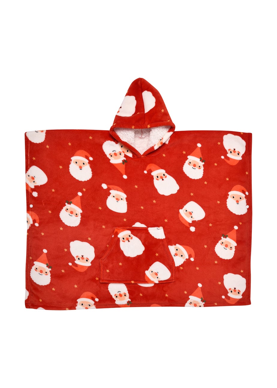 Bedlam Christmas Jolly Santa Poncho Snuggle Hooded Wearable Fleece