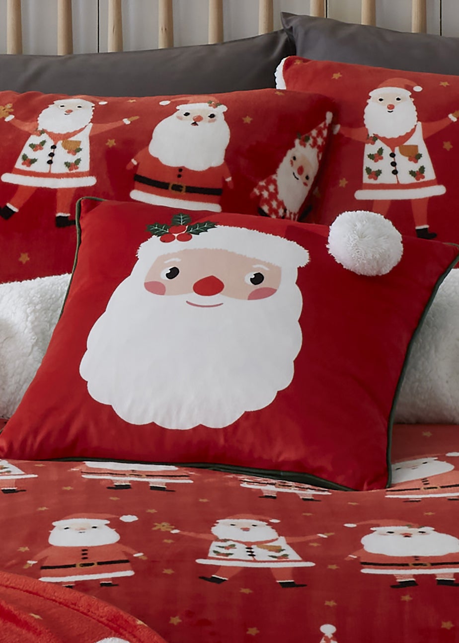 Bedlam Christmas Jolly Santa Filled Cushion