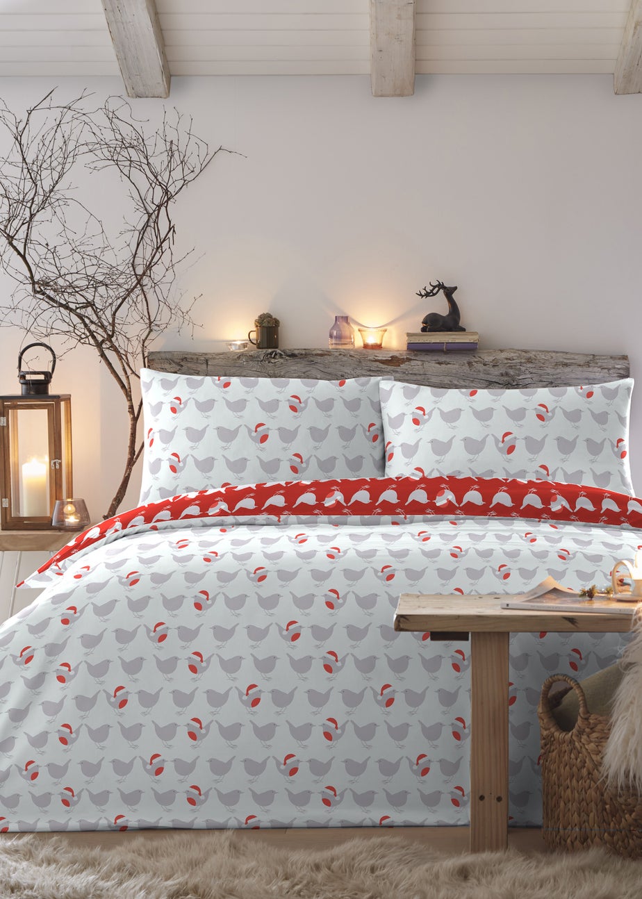 Fusion Christmas Geo Robin Duvet Cover Set