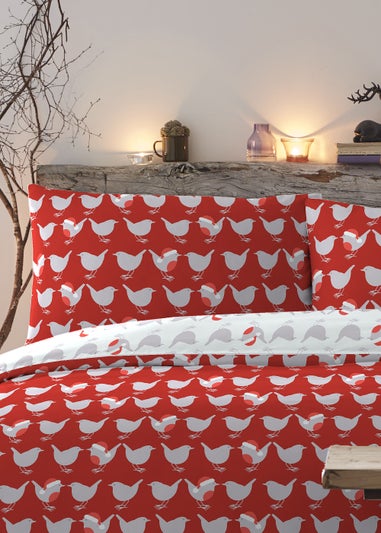 Fusion Christmas Geo Robin Duvet Cover Set