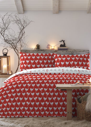 Fusion Christmas Geo Robin Duvet Cover Set