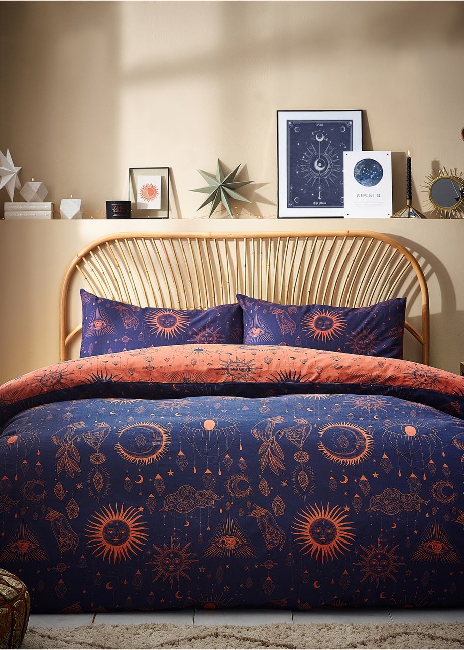 furn. Constellation Celestial Duvet Cover Set Bronze/Navy