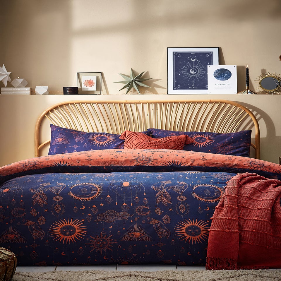 furn. Constellation Celestial Duvet Cover Set Bronze/Navy