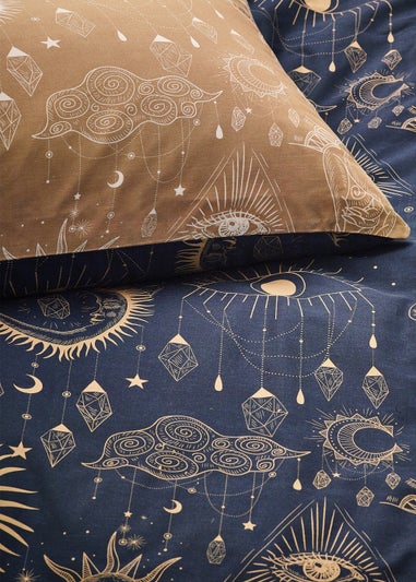 furn. Constellation Celestial Duvet Cover Set Gold/Navy
