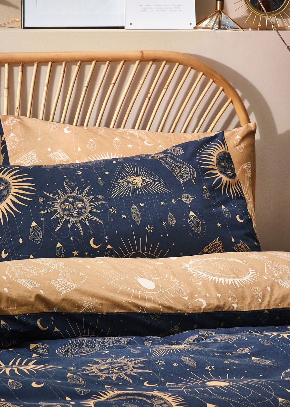 furn. Constellation Celestial Duvet Cover Set Gold/Navy