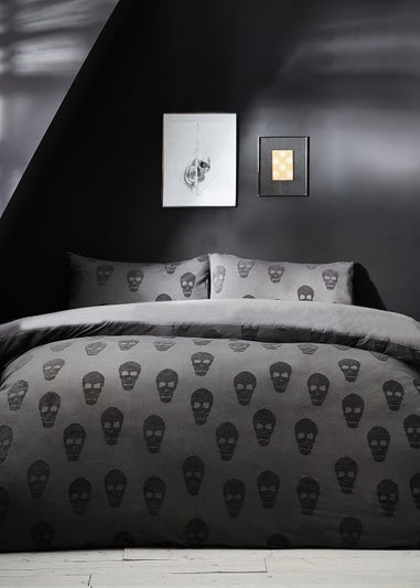 furn. Skulls Tufted 100% Cotton Duvet Cover Set