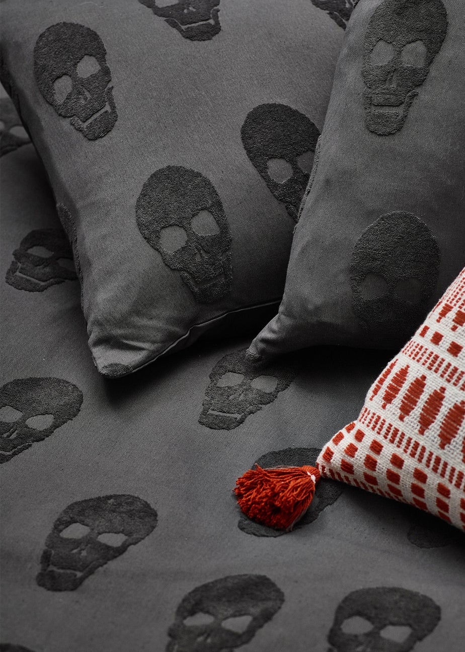 furn. Skulls Tufted 100% Cotton Duvet Cover Set