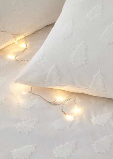 furn. Tufted Tree 100% Cotton Duvet Cover Set Snow