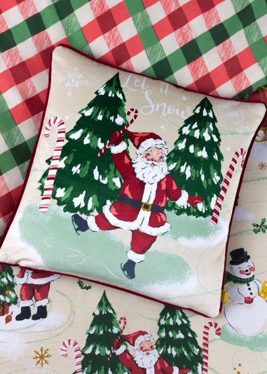 furn. Jolly Santa Festive Filled Cushion (43cm x 43cm x 8cm)