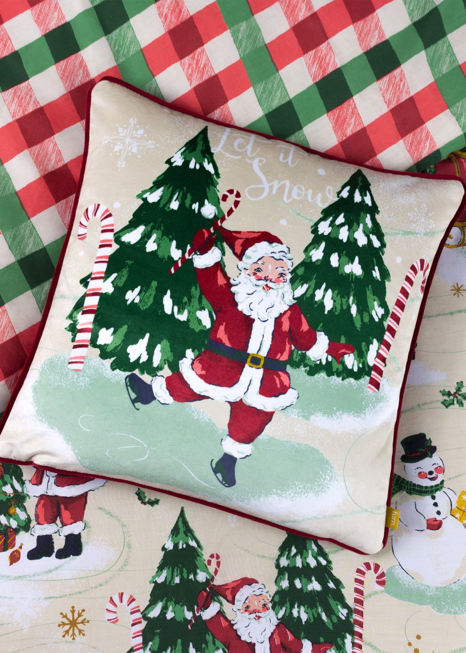 furn. Jolly Santa Festive Filled Cushion (43cm x 43cm x 8cm)
