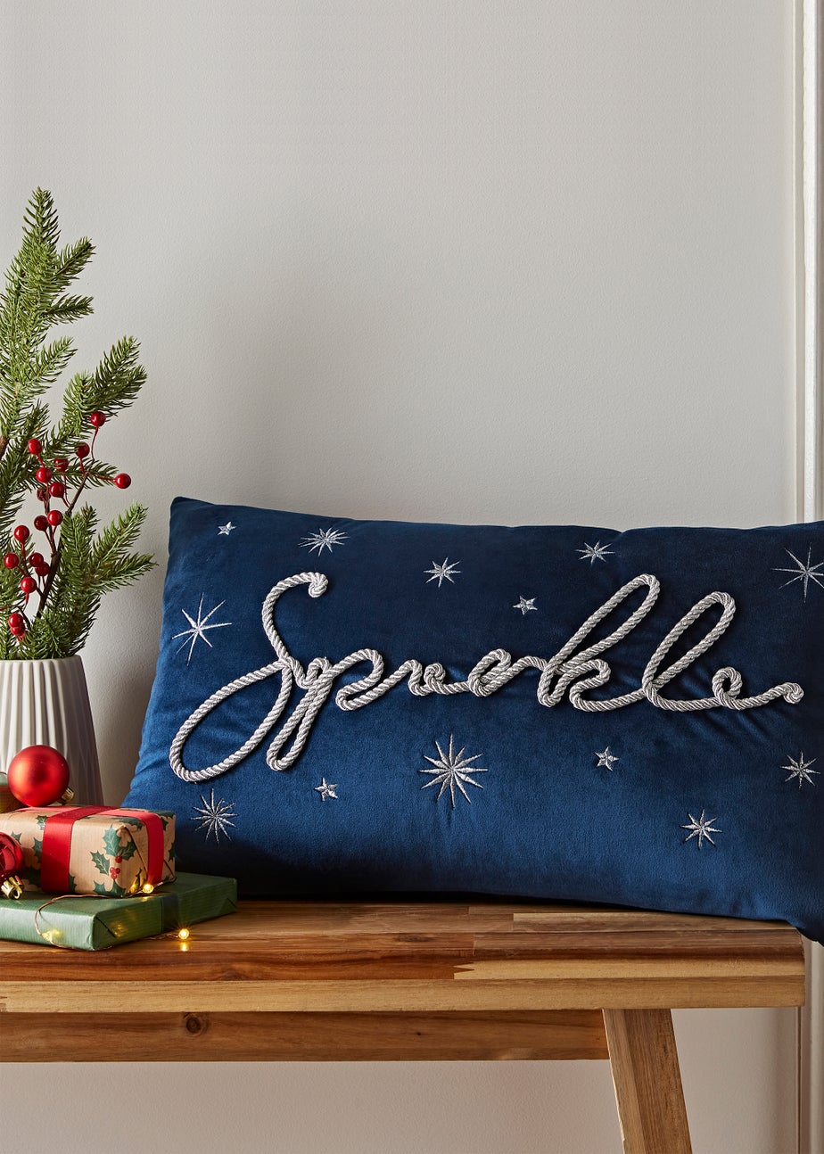 Catherine Lansfield Sparkle Soft Touch Christmas Cushion (30x50cm)