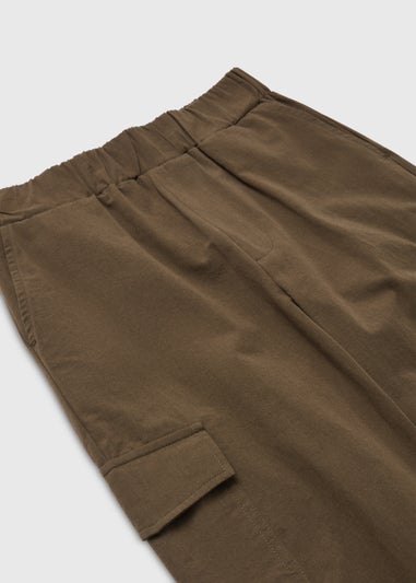 Girls Khaki Parachute Cargo Joggers (4-15yrs)