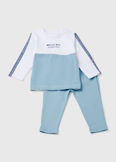 Baby Blue & White Dream Big Jersey Set (Newborn-23mths)