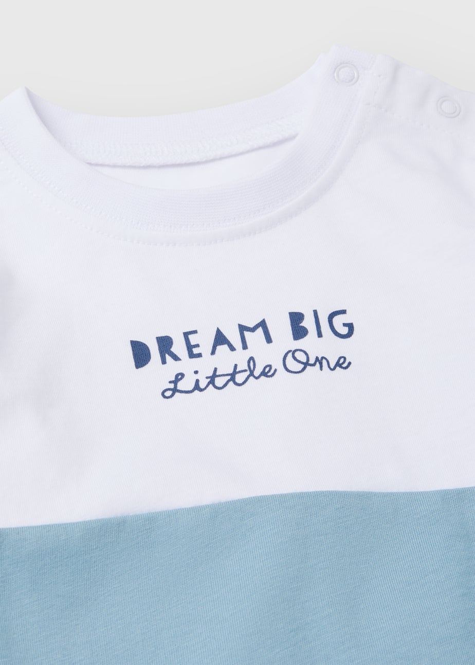 Baby Blue & White Dream Big Jersey Set (Newborn-23mths)