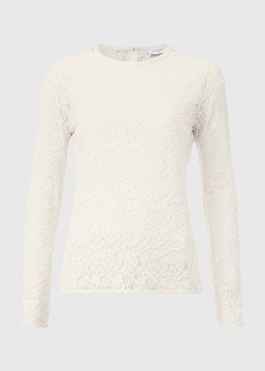 Cream Lace Long Sleeve Top