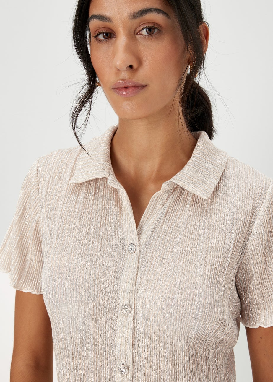 Cream Metallic Shirt