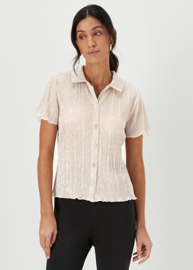 Cream Metallic Shirt