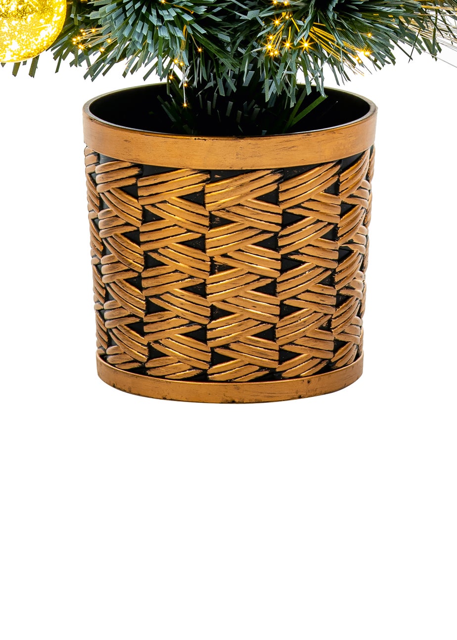 Premier Decorations 80cm Pinwire with Baubles Green Fibre Optic Christmas Tree