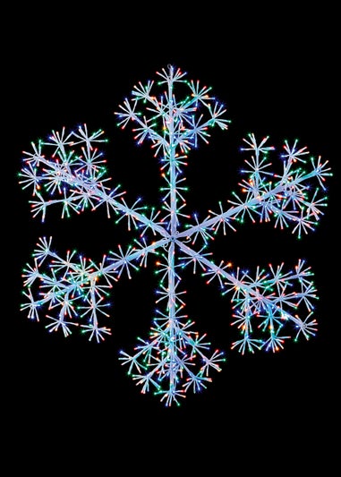 Premier Decorations 1.2m Twinkling Starburst Snowflake Multi-coloured and Vintage Gold