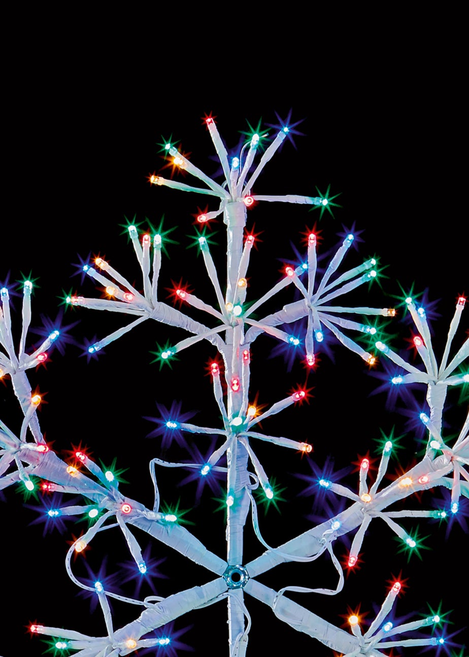 Premier Decorations 60cm Multi-coloured and Vintage Gold LED Twinkling Starburst Snowflake