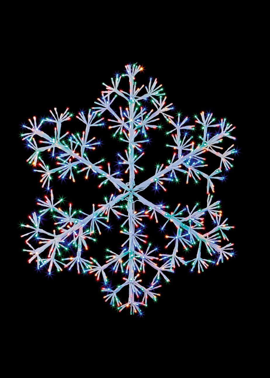 Premier Decorations 60cm Multi-coloured and Vintage Gold LED Twinkling Starburst Snowflake