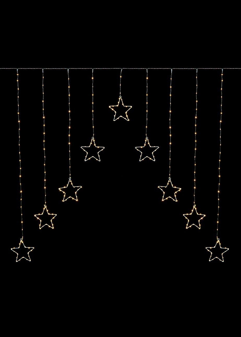 Premier Decorations 303 Warm White LED Star Curtain Light