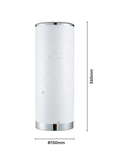 Glow LED Starburst Cylinder Table Lamp with Remote Control (36.5cm x 13cm)