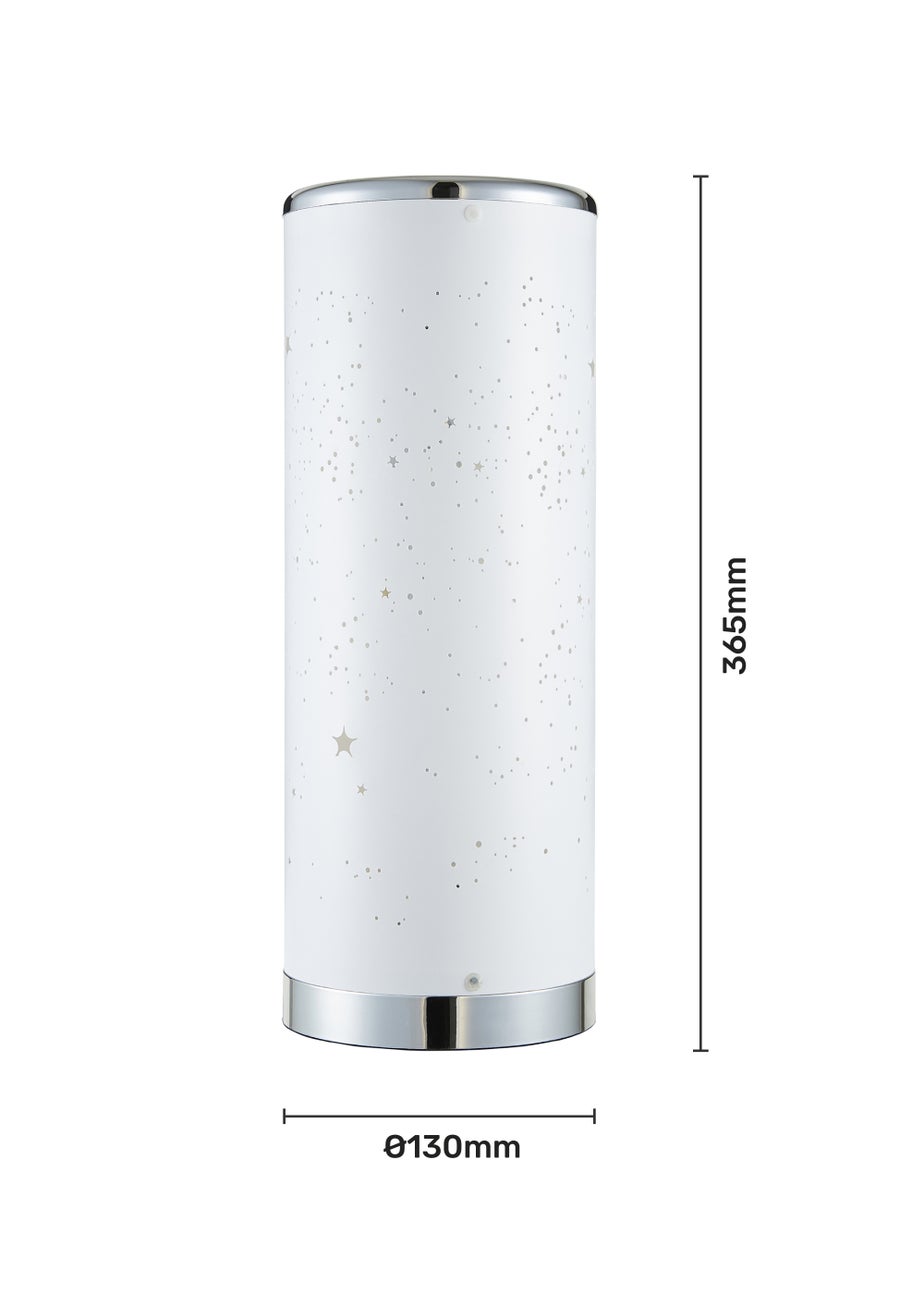Glow LED Starburst Cylinder Table Lamp with Remote Control (36.5cm x 13cm)