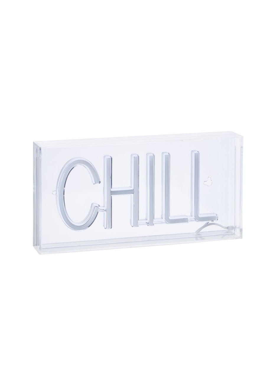 Glow Chill Blue Neon Acrylic Light Box (15cm x 30cm)
